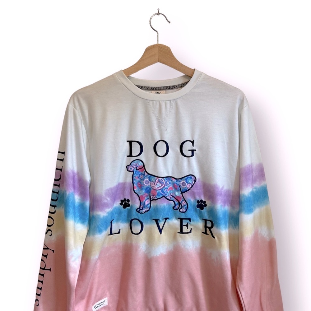 Simply Southern Dog Lover Embroidered Sweatshirt Size M - Picture 7 of 13